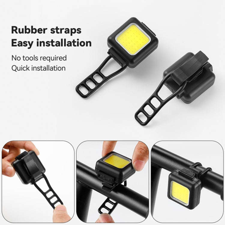 COB Lamp Beads Mini Mountain Bike Light USB Rechargeable Cycling Waterproof MTB Road Bike Lamp, C...