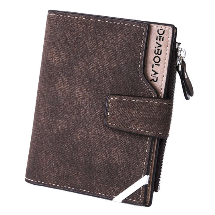 DEABOLAR Casual Retro Canvas Pattern Multifunctional Medium Long Wallet(Coffee)