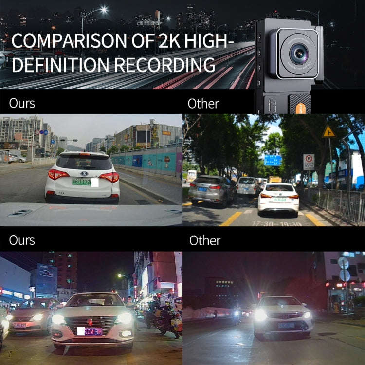 FISANG Wireless WIFI Single Recording 2K HD Night Vision Car Recorder(K03)