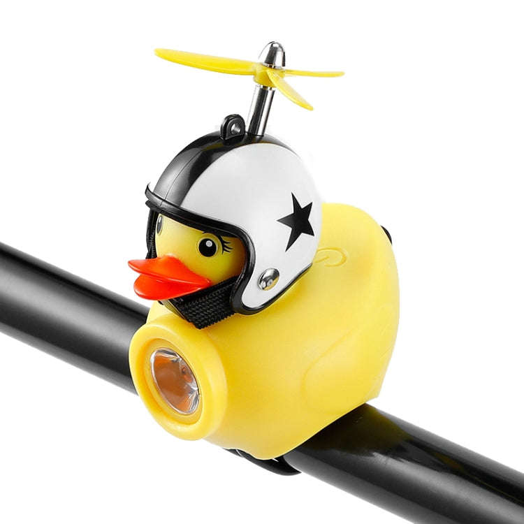 Yellow Duck Bike Bell Handlebar Headlight Car Ornaments Cycling Accessories Helmets Decor(Star He...