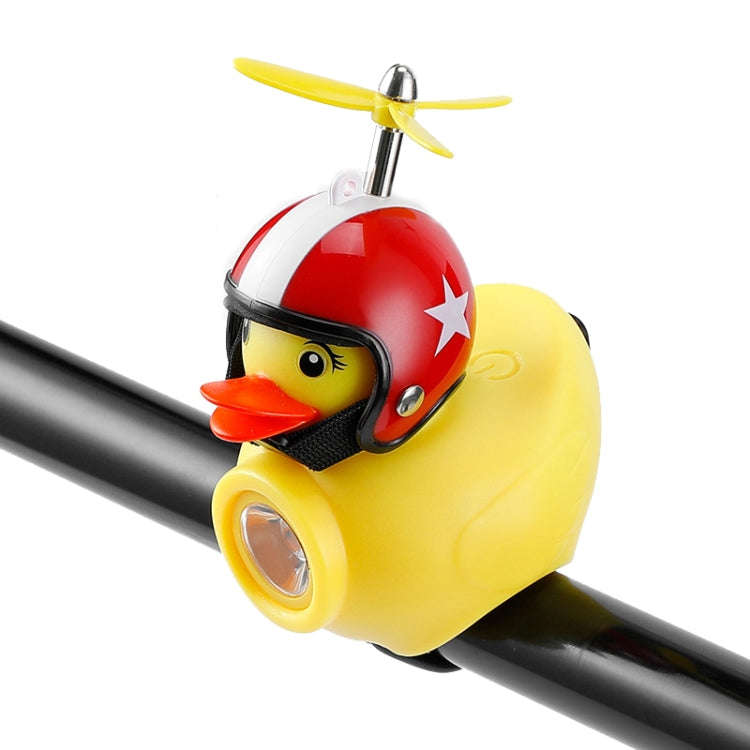 Yellow Duck Bike Bell Handlebar Headlight Car Ornaments Cycling Accessories Helmets Decor(Star He...