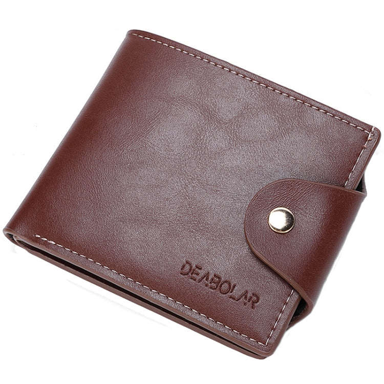 DEABOLAR Large-capacity Multi-card Slot PU Soft Leather Retro Short Wallet(Brown)