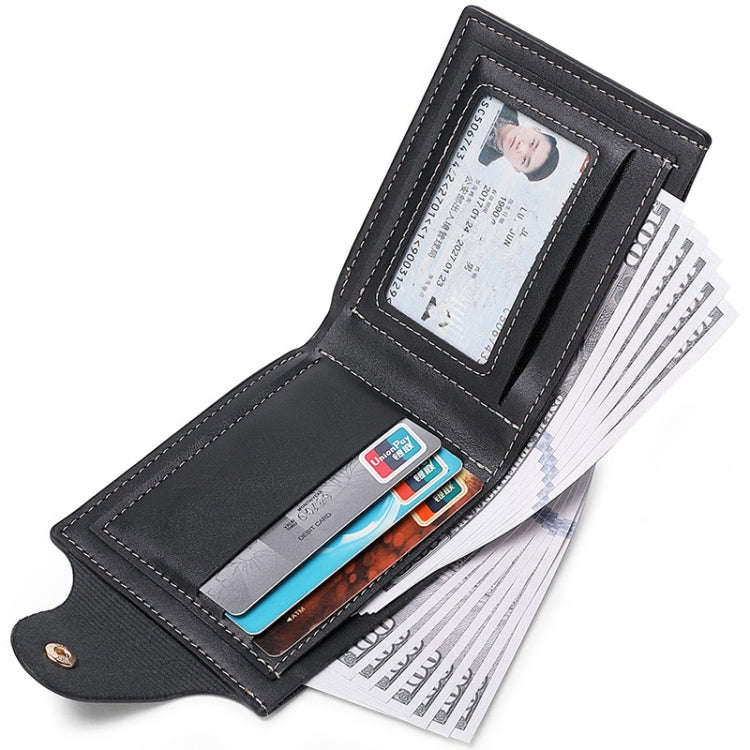 DEABOLAR Large-capacity Multi-card Slot PU Soft Leather Retro Short Wallet(Brown)