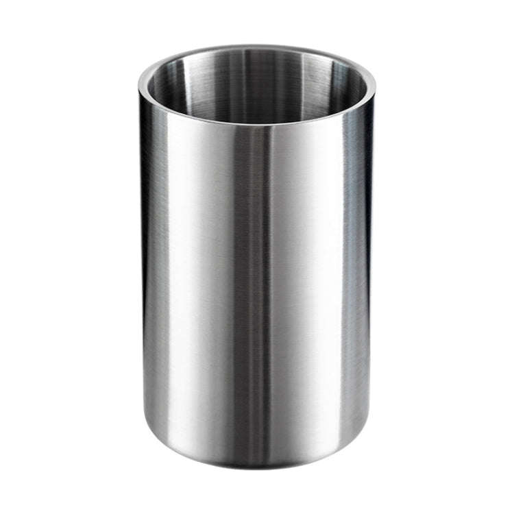 Large Capacity Thickened Stainless Steel Round Ice Bucket Bar Double-Layer Champagne Beer Barrel(...