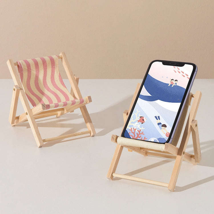 Wooden Craft Mini Desktop Ornament Photography Toys Beach Chair Phone Holder, Style: G