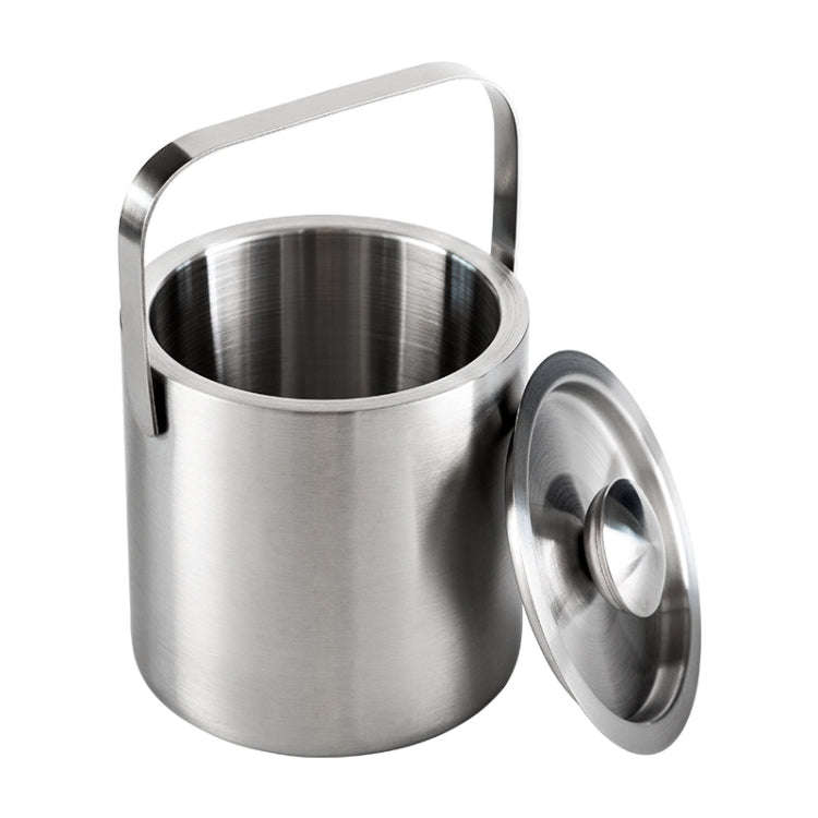 Double-Layer Portable Stainless Steel Ice Bucket Bar Champagne Beer Barrel(1.3L)