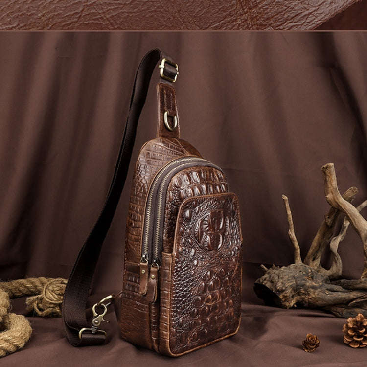 HUMERPAUL Men Shoulder Bag Leather Crossbody Bag(Coffee)