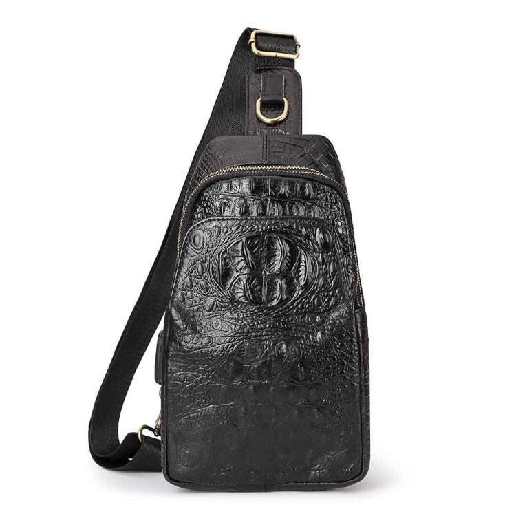 HUMERPAUL Men Shoulder Bag Leather Crossbody Bag(Black)