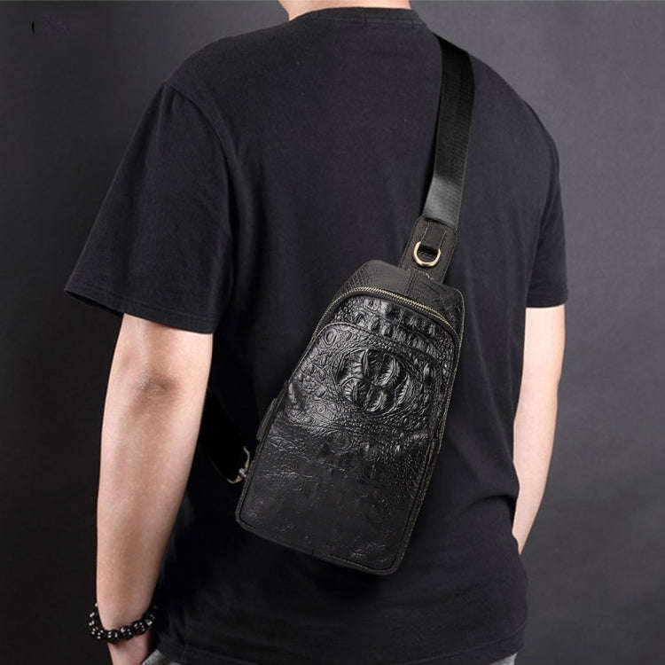 HUMERPAUL Men Shoulder Bag Leather Crossbody Bag(Black)