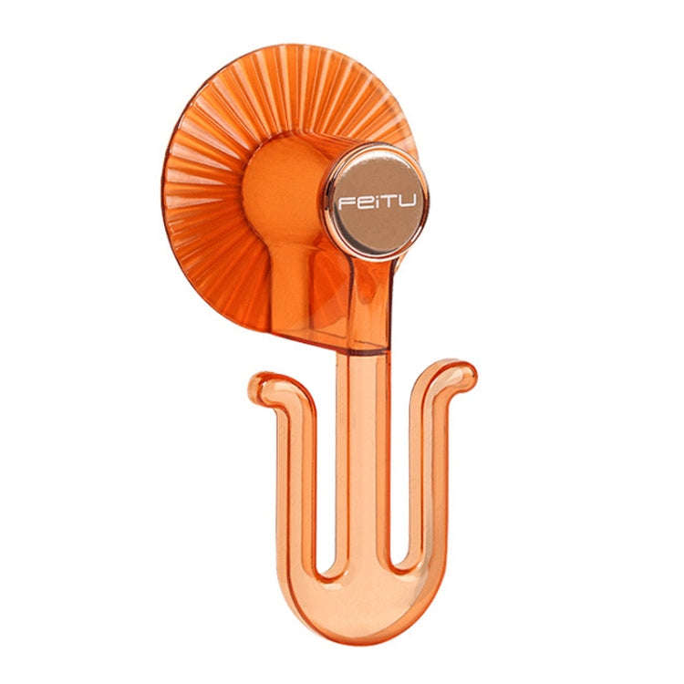 Bathroom Punch-Free Wall-Mounted Slipper Rack Transparent Hook Storage Rack(Orange)