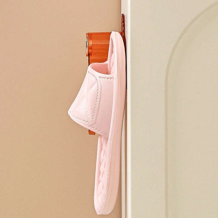 Bathroom Punch-Free Wall-Mounted Slipper Rack Transparent Hook Storage Rack(White)