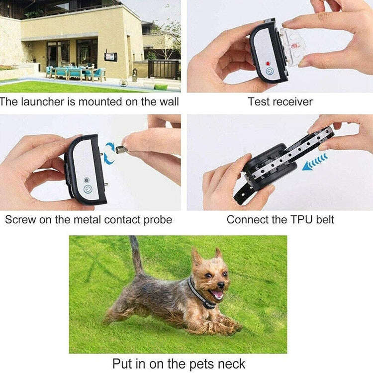 2 In 1 Pet Wireless Fence Bark Control Smart Dog Trainer, Set: 1 For 2