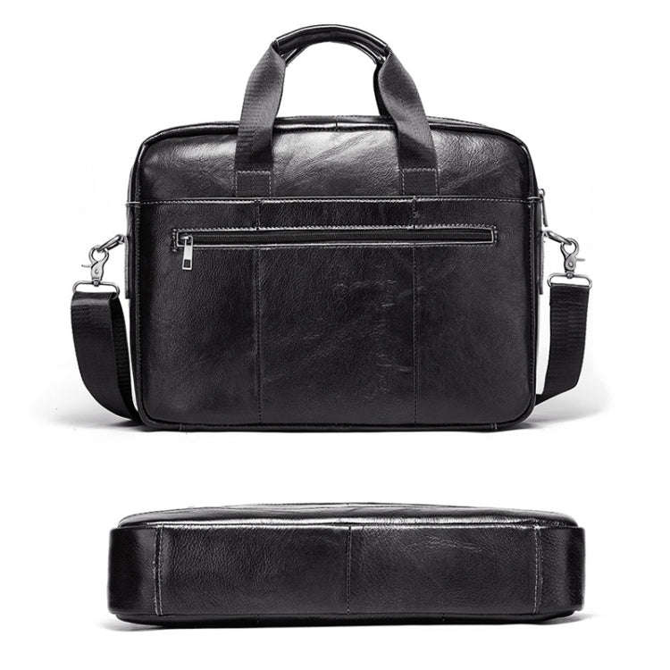 HUMERPAUL Men Leather Meter Bag Retro Messenger Bag Handbag Shoulder Bag(Black)