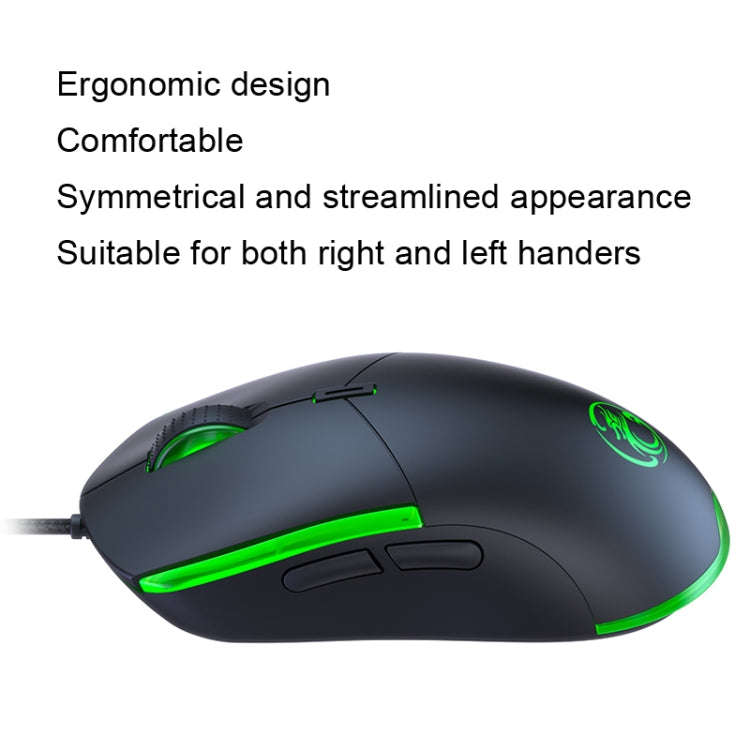 IMICE T30 Wired E-Sports Gaming Mouse LED Luminous Colorful Programmable 6D Mouse(Black)