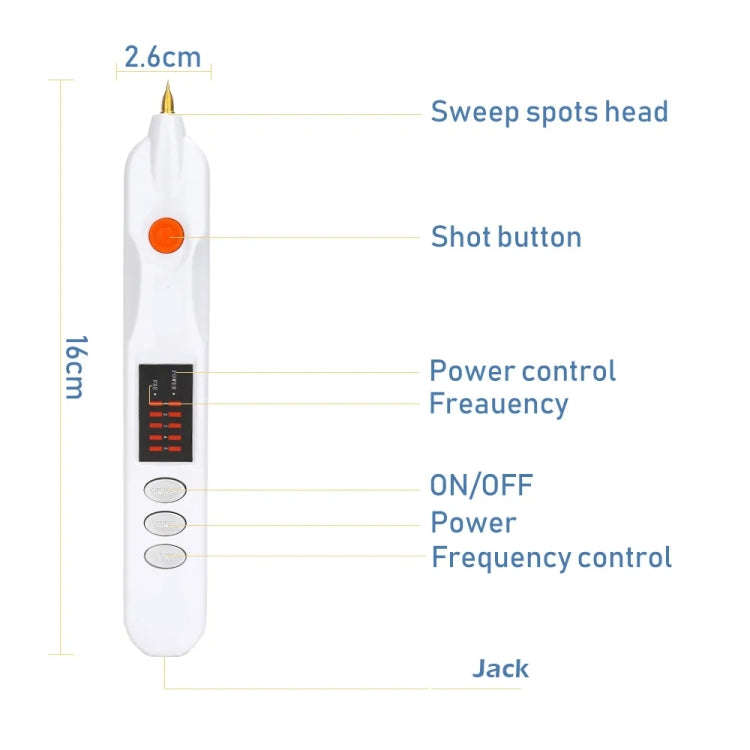 Spot Mole Pen Spot Removal Instrument Home Beauty Instrument, Spec: Charging Model EU Plug(White)