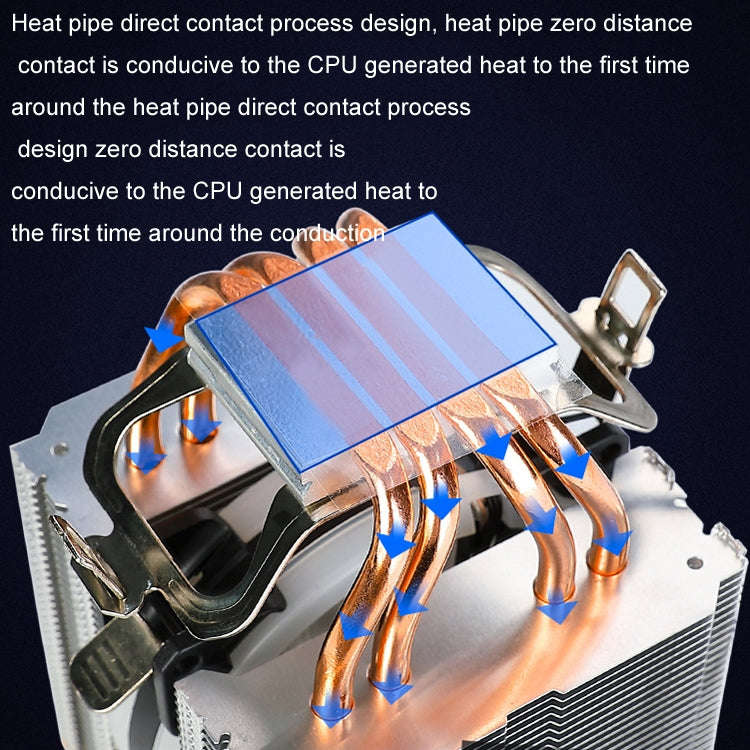 EVESKY 600 Desktop Computer 4 Copper Tube Mute CPU Cooling Fan, Color: Single Fan Without Light
