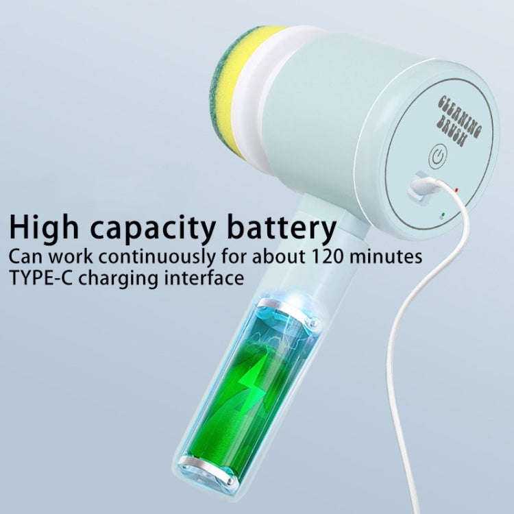 Multifunctional Handheld Wireless Folding Electric Cleaning Brush(Mint Green)