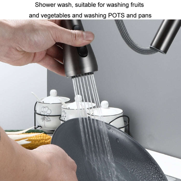 Kitchen Pull-out Universal Telescopic Hot & Cold Water Faucet, Specification: Copper Plating