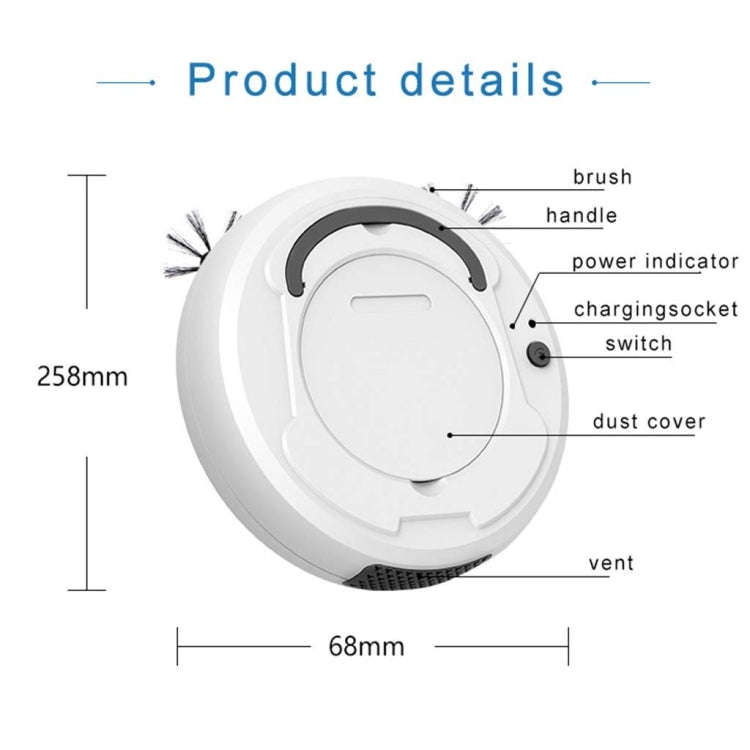 3-in-1 1800pa Smart Cleaning Robot Rechargeable Auto Robotic Vacuum Dry Wet Mopping Cleaner(Gray)