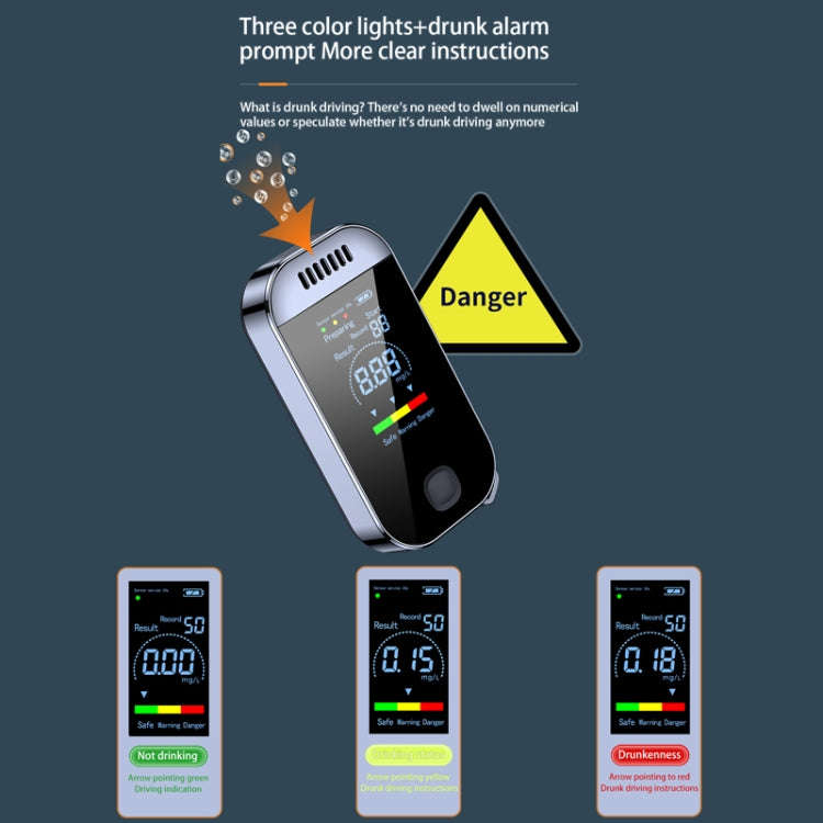 Mini Non-contact High-sensitivity Color Screen Digital Display Alcohol Tester(English)