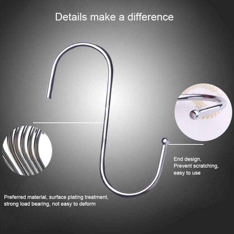 10pcs Large Multifunctional Stainless Steel Hooks Metal S-Shaped Hook