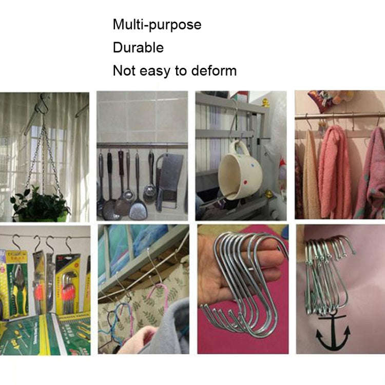 10pcs Large Multifunctional Stainless Steel Hooks Metal S-Shaped Hook