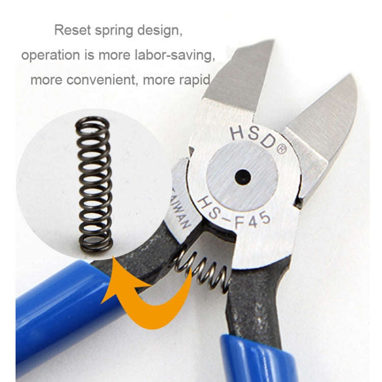 HSD HS-F45 Oblique Angle 45 Degree Chrome Vanadium Steel Forging Plastic Model Plier