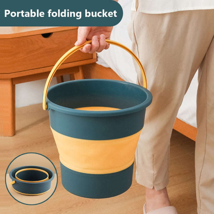 Large 17L Folding Thickened Portable Plastic Bucket Outdoor Fishing Barrel Car Travel Wash Barrel...