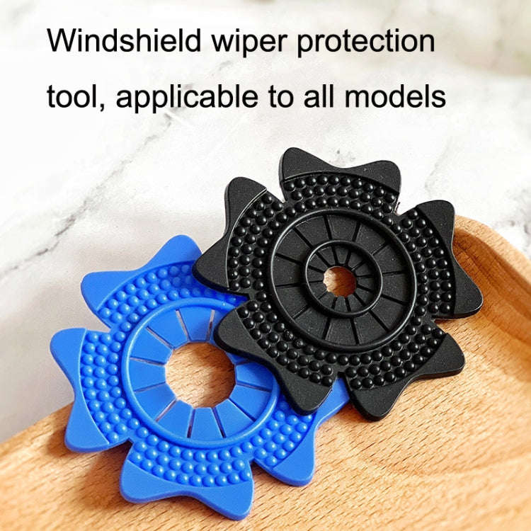 4sets Car Universal Wiper Hole Protective Cover PVC Dustproof Snowproof Wiper Pad(Black Small Hole)