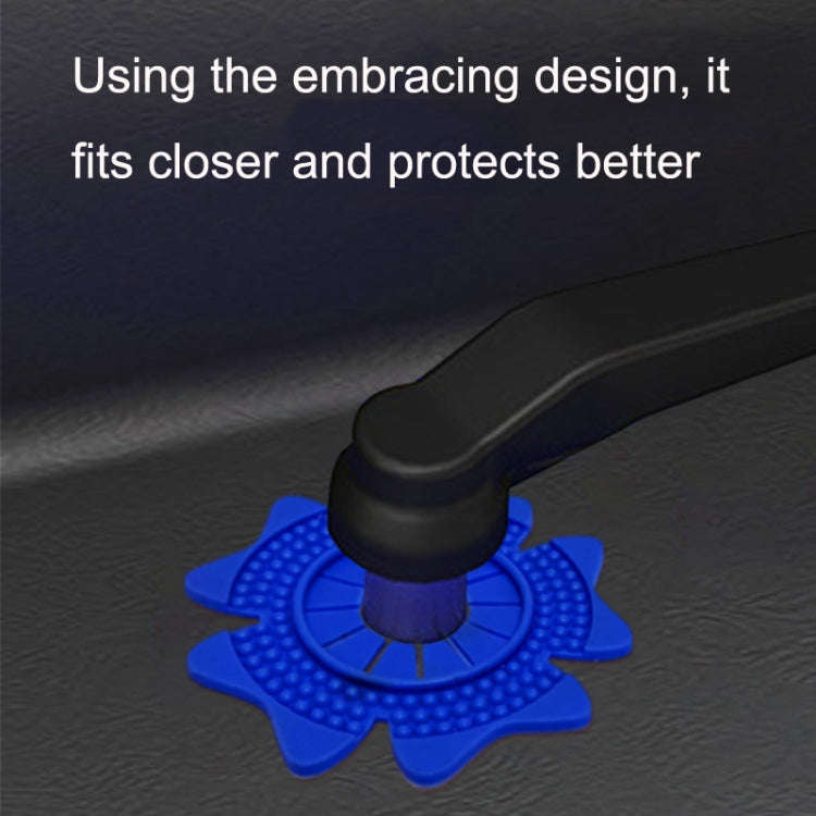 4sets Car Universal Wiper Hole Protective Cover PVC Dustproof Snowproof Wiper Pad(Blue Big Hole)