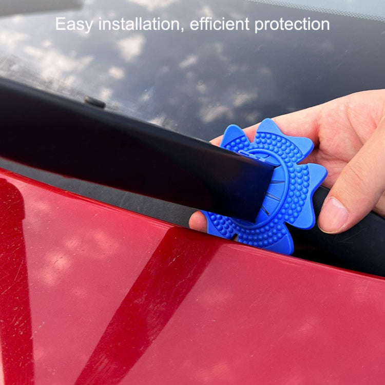 4sets Car Universal Wiper Hole Protective Cover PVC Dustproof Snowproof Wiper Pad(Black Small Hole)