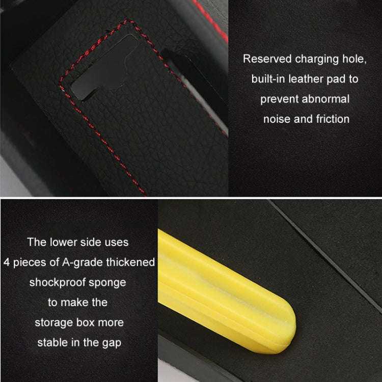 Car Seat Gap Interior PU Leather Storage Box Water Cup Holder(Principal Driver Red)