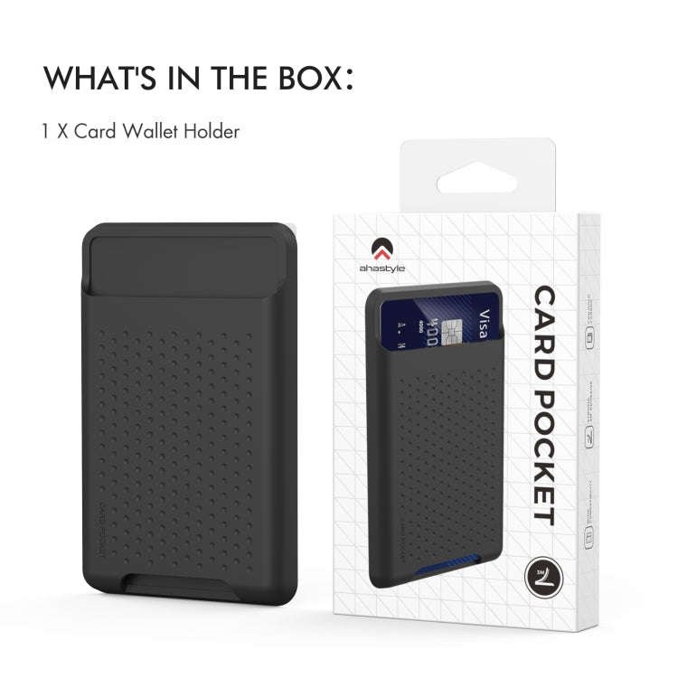 AhaStyle PT133 Adhesive Model Mobile Phone Silicone Card Case(Midnight Blue)