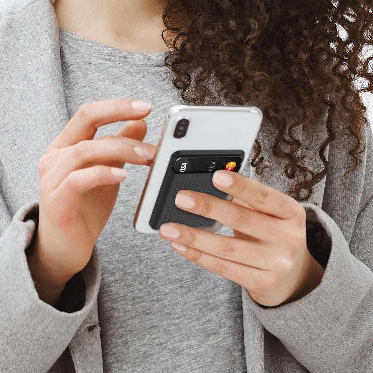 AhaStyle PT133 Adhesive Model Mobile Phone Silicone Card Case(Gray)