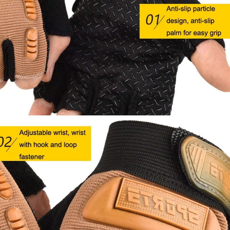 M Outdoor Riding Balance Wheel Skating Military Training Children Half-Finger Gloves(Camouflage)