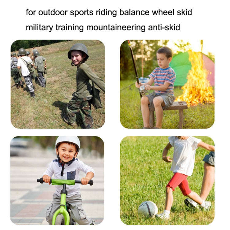 L Outdoor Riding Balance Wheel Skating Military Training Children Half-Finger Gloves(Army Green)