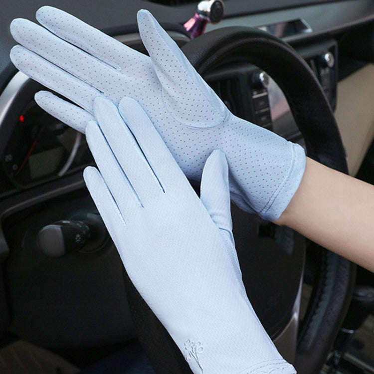 Free Code Summer Sunscreen Anti-ultraviolet Ice Silk Thin Gloves(Gray)