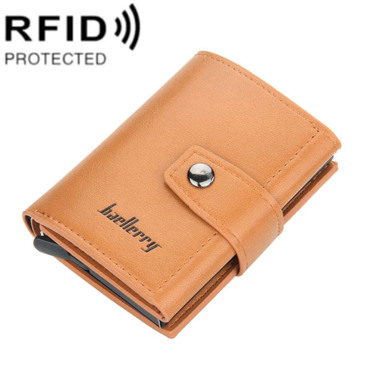 Baellerry RFID Anti-Theft Automatic Pop-Up Card Wallet Buckle Metal Aluminum Shell Card Holder(Ye...