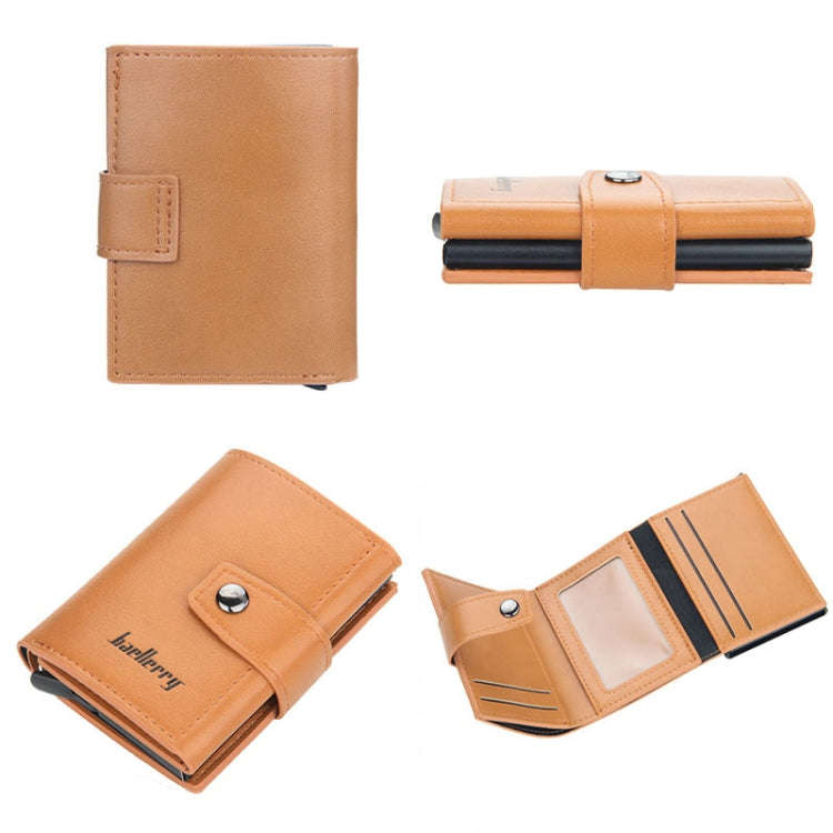 Baellerry RFID Anti-Theft Automatic Pop-Up Card Wallet Buckle Metal Aluminum Shell Card Holder(Ye...