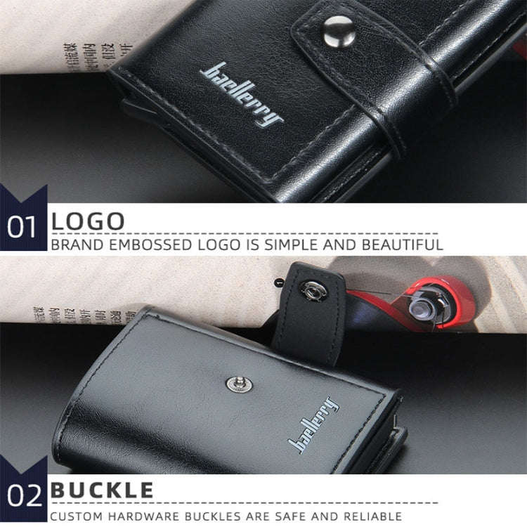 Baellerry RFID Anti-Theft Automatic Pop-Up Card Wallet Buckle Metal Aluminum Shell Card Holder(Bl...