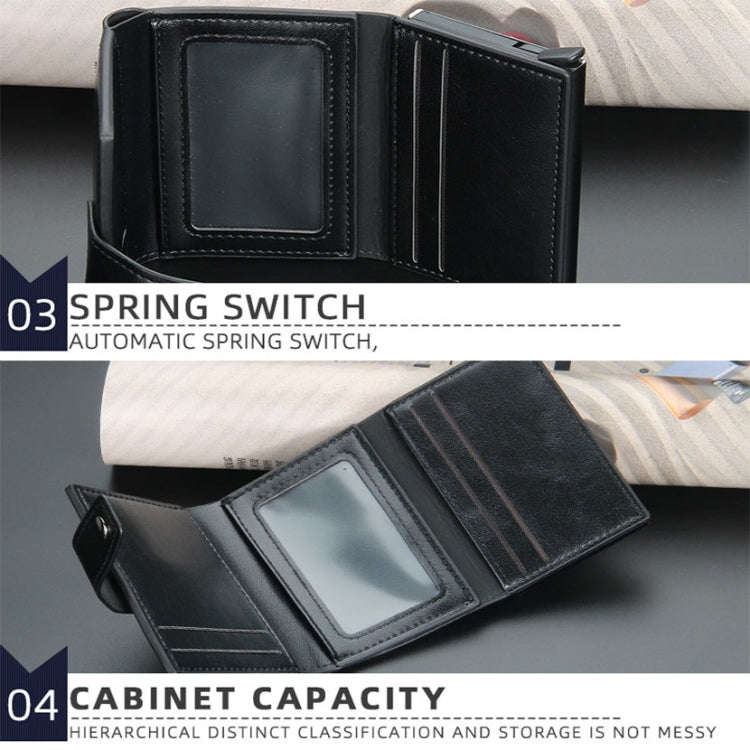 Baellerry RFID Anti-Theft Automatic Pop-Up Card Wallet Buckle Metal Aluminum Shell Card Holder(Ye...