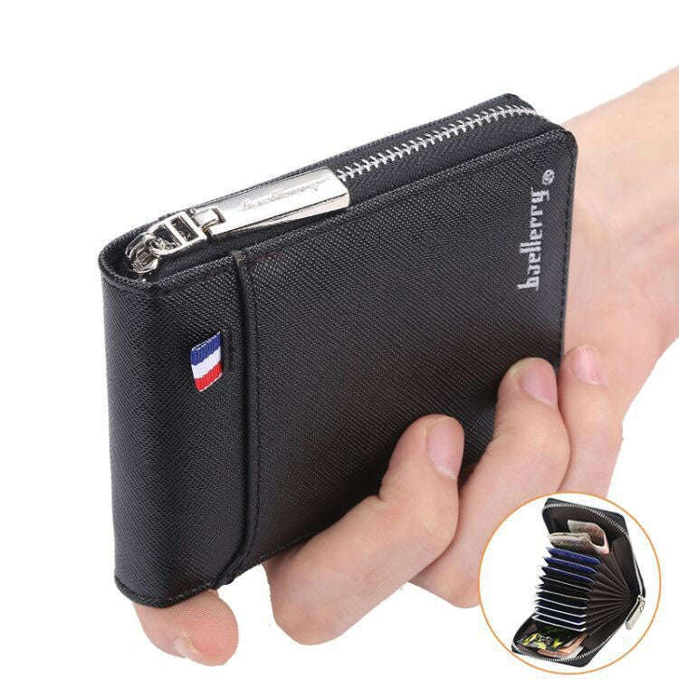 Baellerry Large-capacity Multi-card Slot Organ Card Bag Mini Zip Coin Purse(Blue)