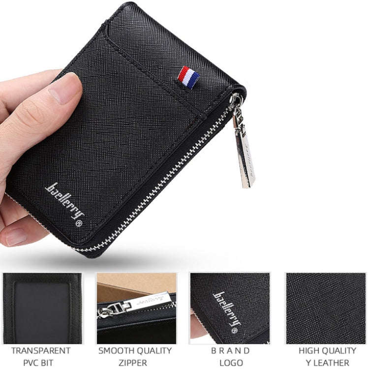 Baellerry Large-capacity Multi-card Slot Organ Card Bag Mini Zip Coin Purse(Blue)