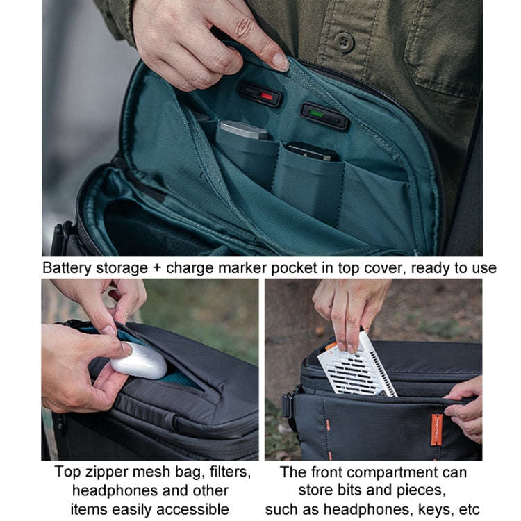 PGYTECH OneMo Stabilizer Drone Micro Camera Single Shoulder Storage Bag, Size: 11L(Black)