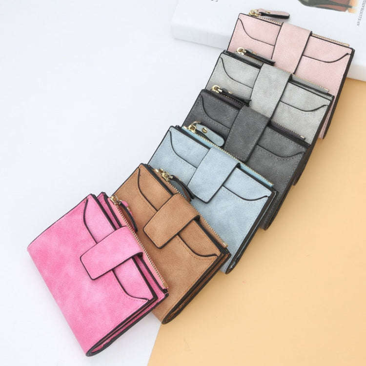 Baellerry Large Capacity Ladies Short Wallet Multifunctional Multi-card Coin Purse(Smoke Gray)