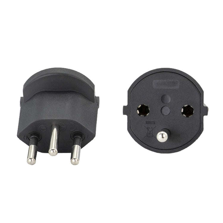 EU to Switzerland Convertible Plug With Ground Wire Travel Adaptor(Black)