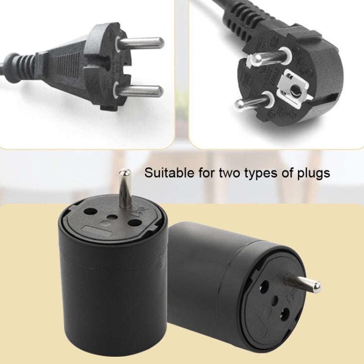 EU to Switzerland Convertible Plug With Ground Wire Travel Adaptor(Black)