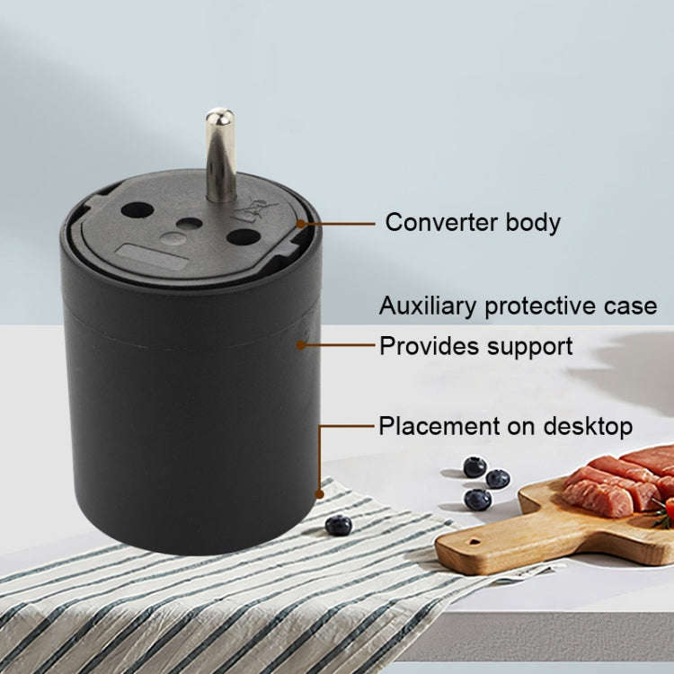 EU to Switzerland Convertible Plug With Ground Wire Travel Adaptor(Black)