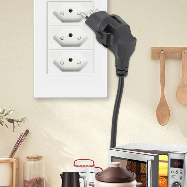 EU to Switzerland Convertible Plug With Ground Wire Travel Adaptor(Black)
