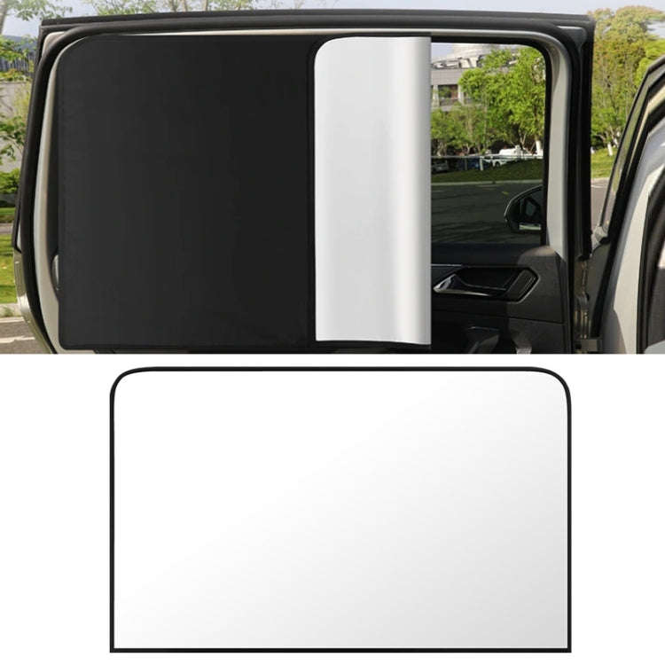 Heat-insulating Opaque Vinyl Coated Magnetic Car Curtains, Style: Titanium Silver Rear Row